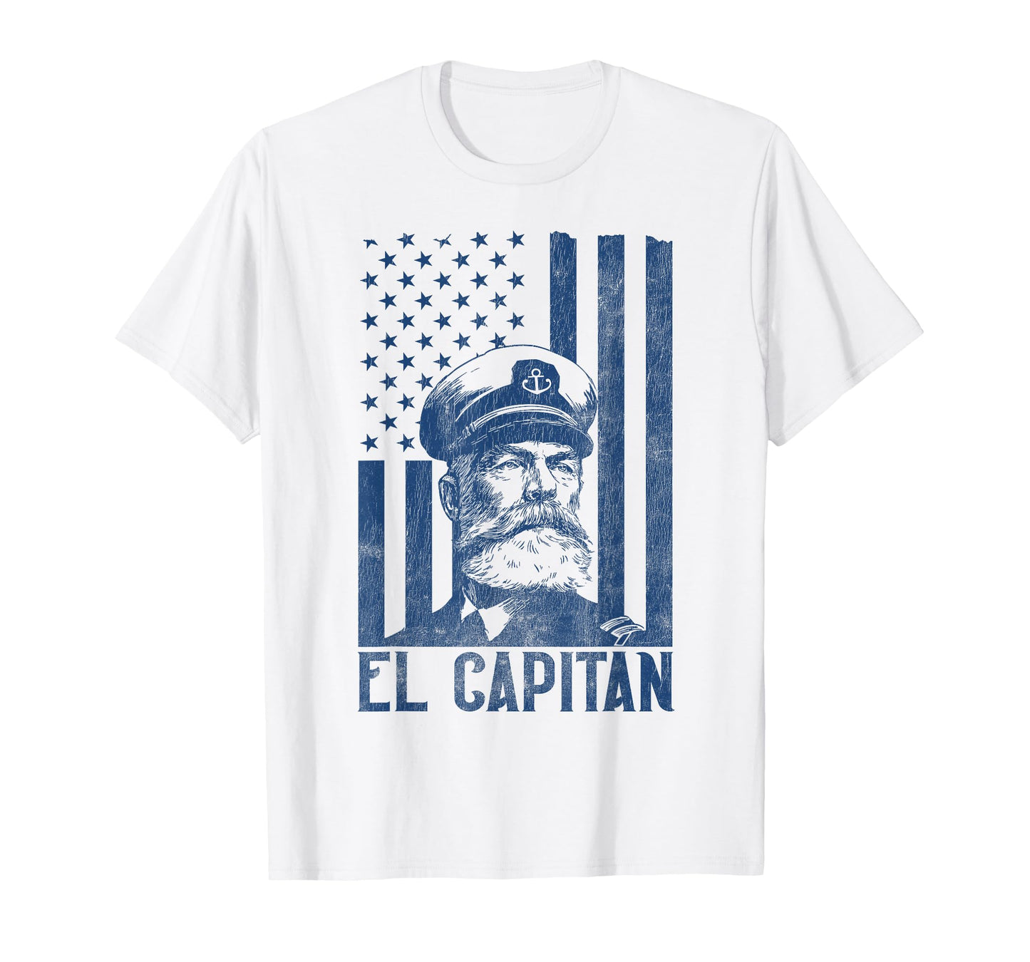 El Capitán Boat Captain American Flag T-Shirt