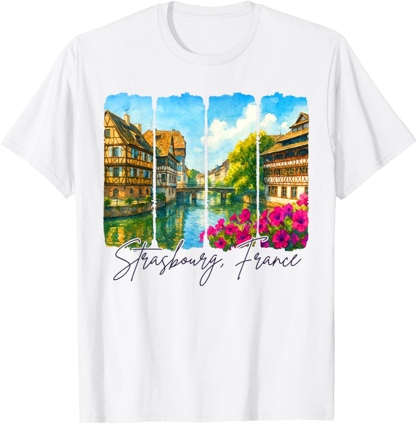 Strasbourg France Travel Brushstroke Strasbourg Souvenir T-Shirt