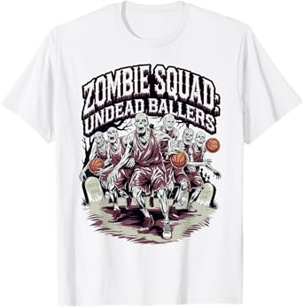 Zombie Squad Undead Ballers Halloween Basketball T-Shirt