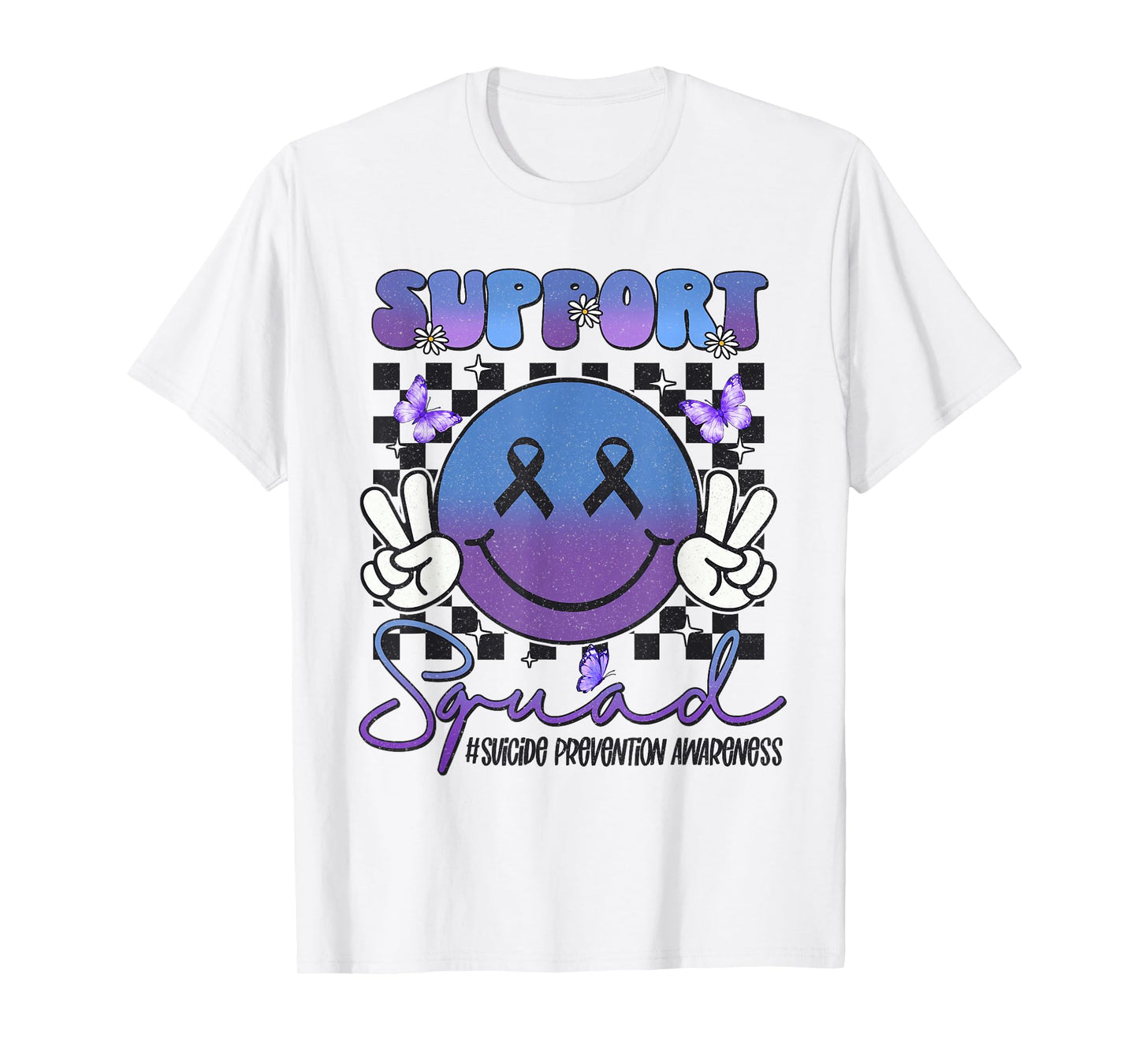 Suicide Prevention Awareness Support Teal & Purple Ribbon T-Shirt