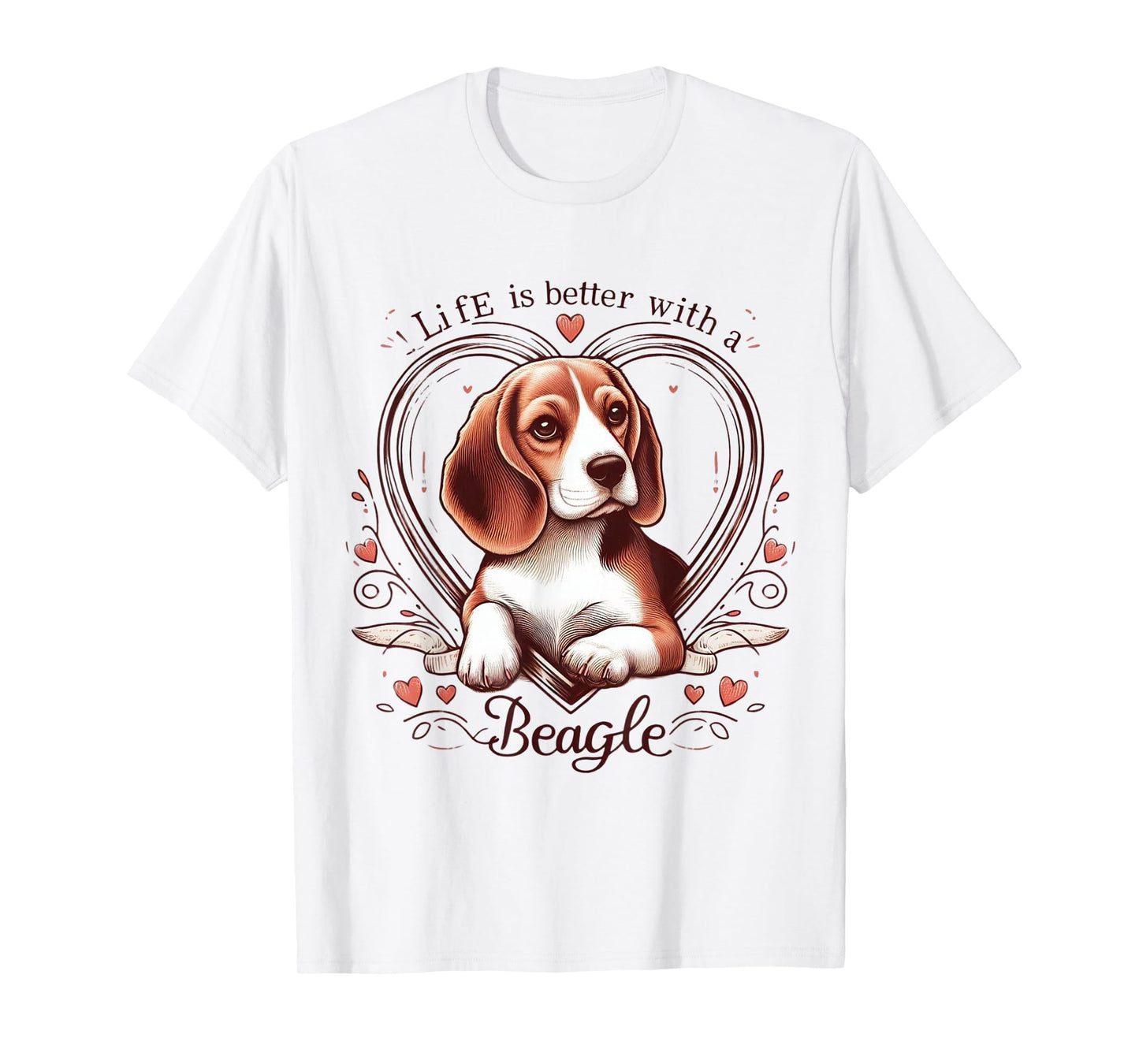 Life is Better with a Beagle Cute Dog Lover Gift Men Women T-Shirt