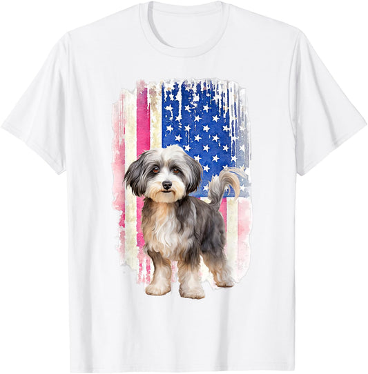 Havanese American Flag Usa Patriotic Dog Lover T-shirt