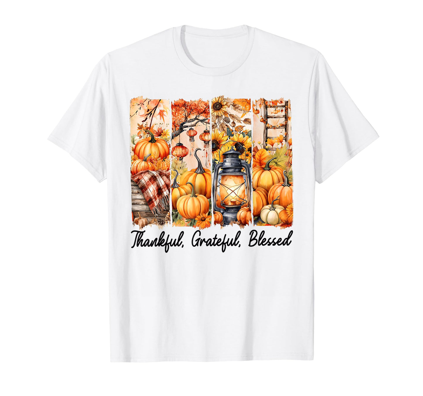 Thankful Grateful Blessed Pumpkin Fall Thanksgiving Autumn T-Shirt