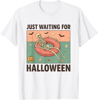 Spooky Summer Skeleton Just Waiting For Halloween T-Shirt