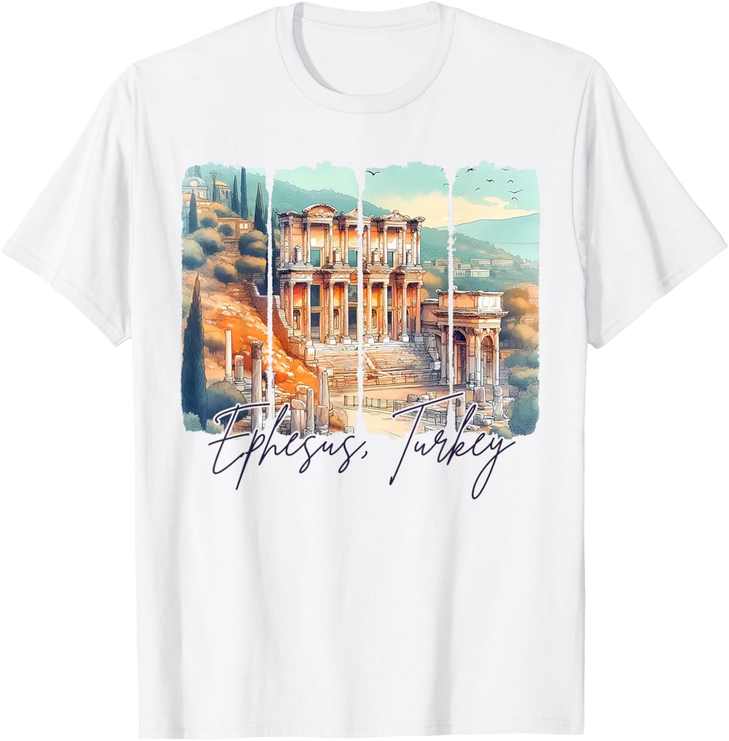 Ephesus Turkey Travel Brushstroke Ephesus Souvenir Trip T-Shirt
