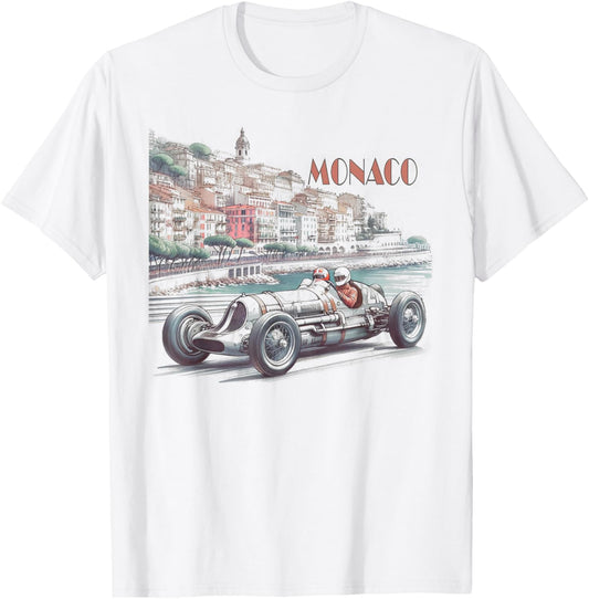 Vintage Monaco 1937 Racer Graphic Race Car Retro Race T-Shirt