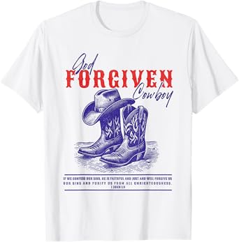 Cowboy Bible Scripture Verse Western Jesus For Mens T-Shirt