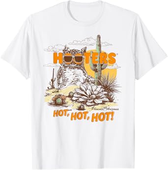 Hooters Phoenix Hot Hot Hot Desert Cactus Logo Funny T-Shirt