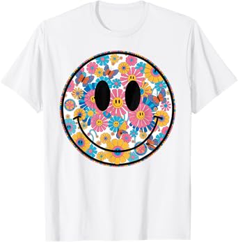 Happy Retro Daisy Smile Face Preppy Aesthetic Men Women Kids T-Shirt