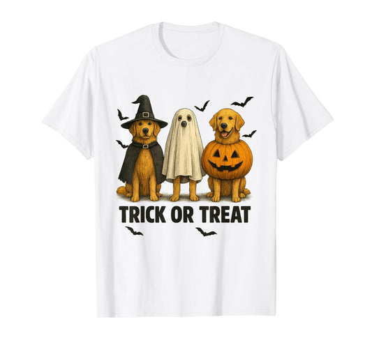 Cute Dog Halloween Costume Golden Retriever Trick or Treat T-Shirt