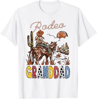 Rodeo Granddad Cowboy Western Birthday Boy Matching T-Shirt