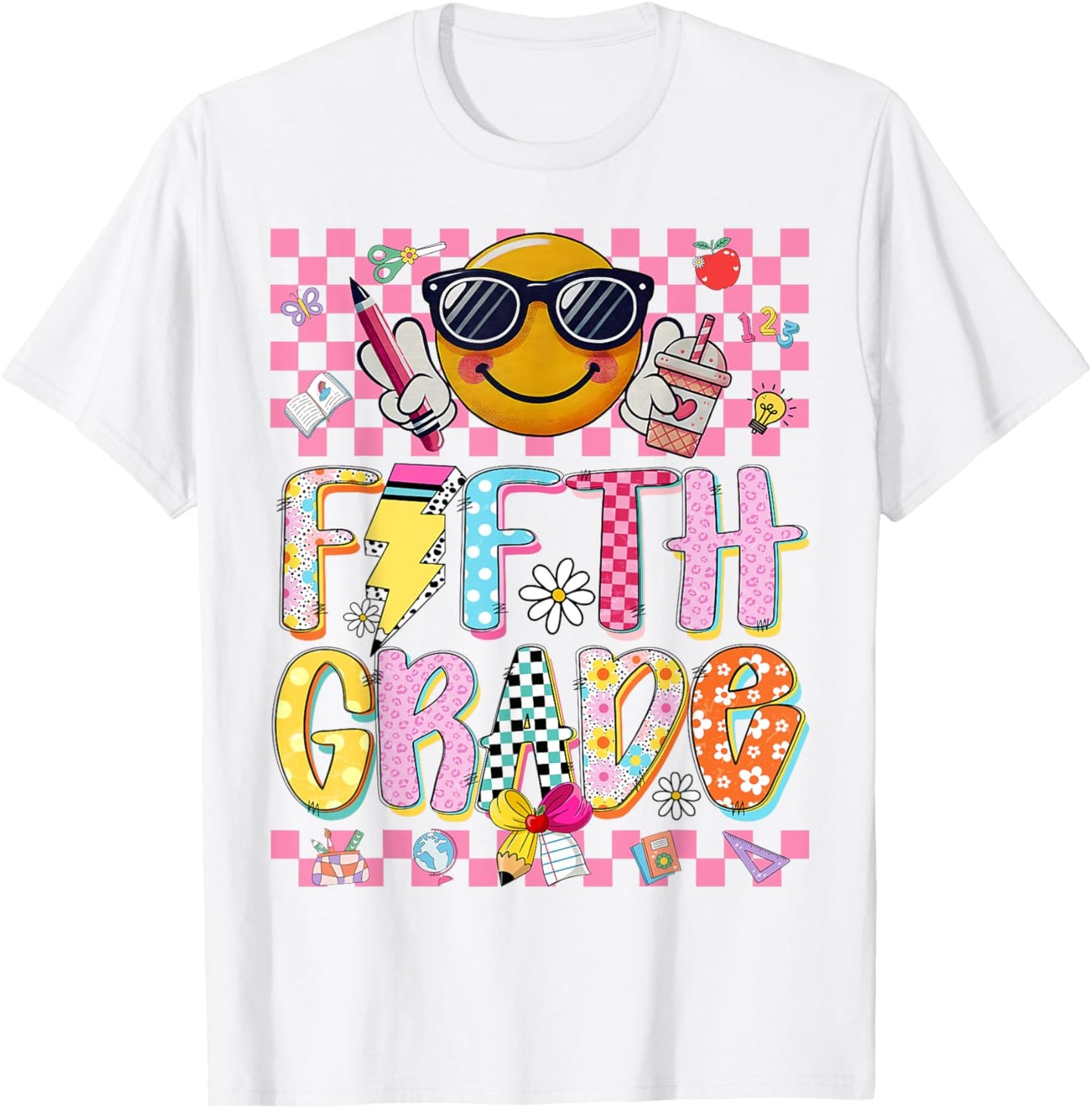 Preppy Fifth Grade Teacher First Day School 5th Grade Kids Tee by TeeBrew