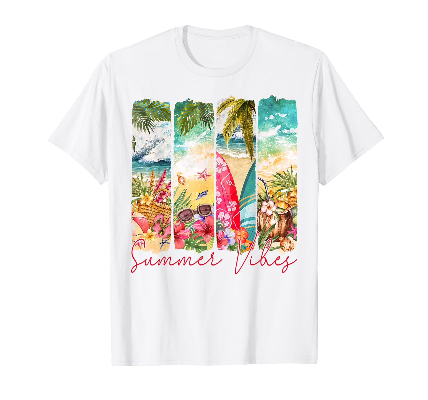 Retro summer vibes beach palm tree summer vacation T-Shirt