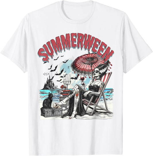 Horror Character Summerween Halloween Vintage Beach T-Shirt