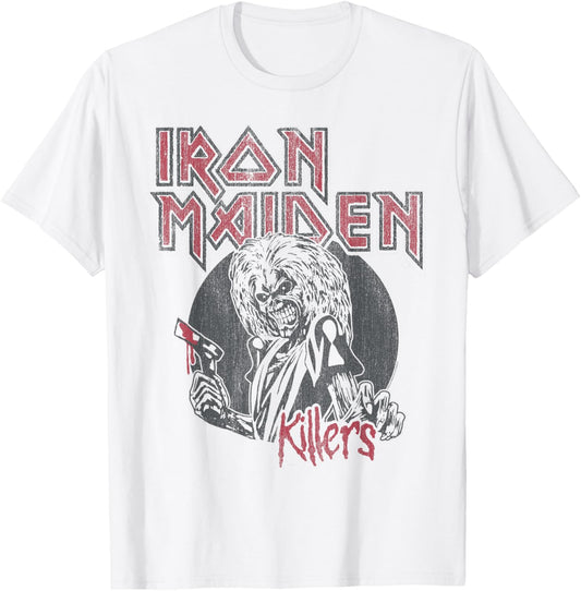 Iron Maiden - Vintage Beast Circle White T-Shirt
