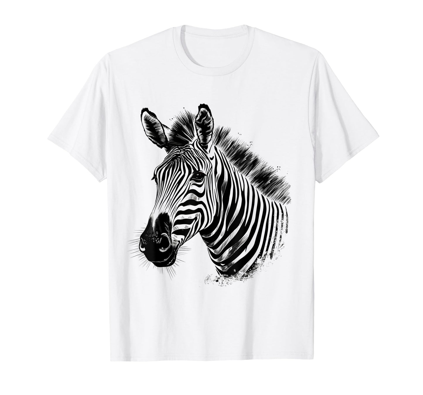 Zebra Wildlife Drawing Animal Print Motif Wildlife Artwork T-Shirt