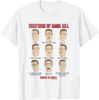 King Of The Hill All Emotions Of Hank Hill Big Chest Poster T-Shirt