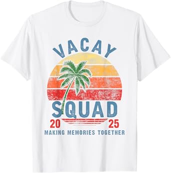 Vacay Squad 2025 Summer Vacation Family Friends Trip Palm T-Shirt
