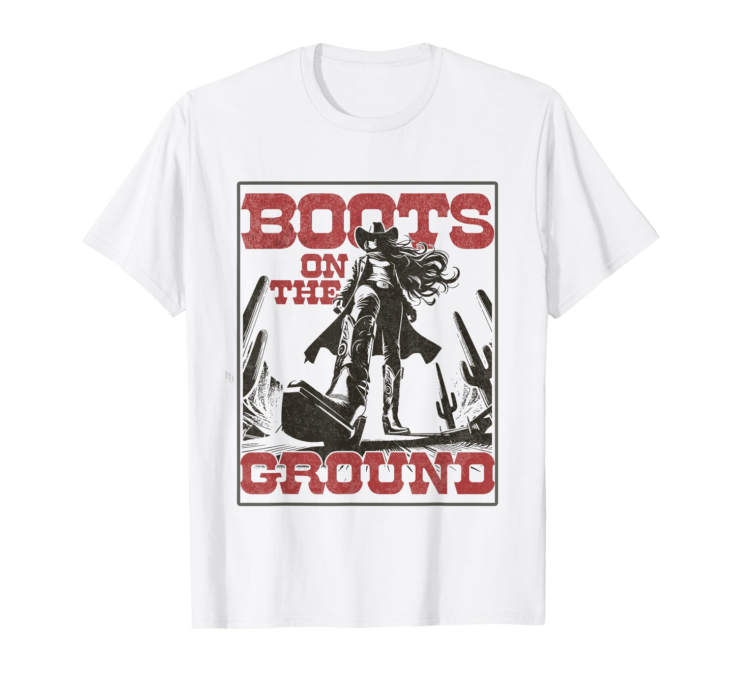 Cowgirl Boots on The Ground Vintage Western T-Shirt