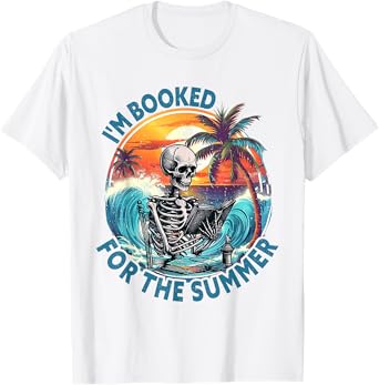 I'm Booked For Summer Book Reader Librarian Vacation Vintage T-Shirt