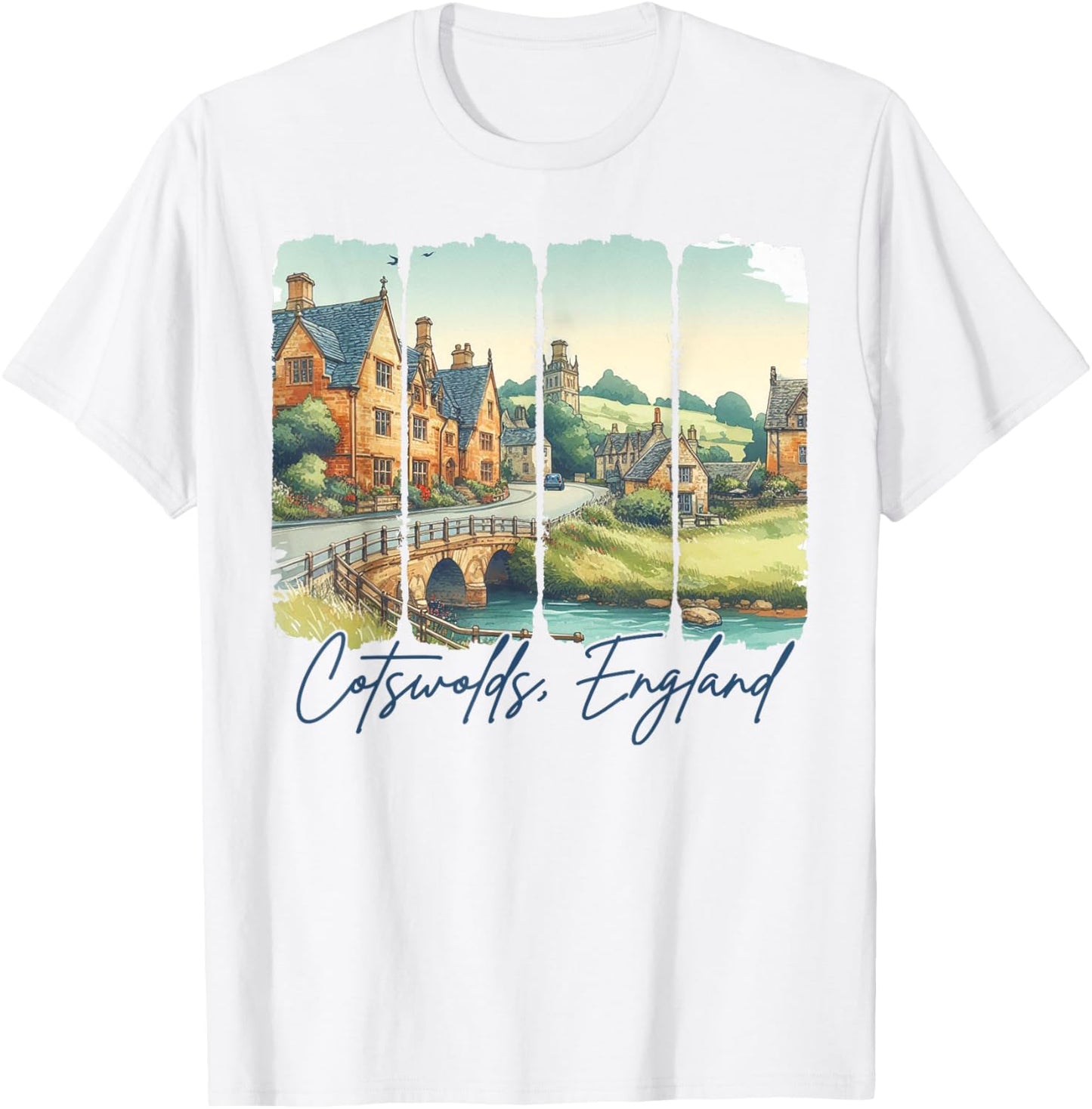 Cotswolds England Traveling Brushstroke Cotswolds Souvenir T-Shirt