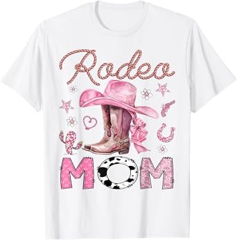 Rodeo Mom Pink CowGirl Coquette Boots Birthday Girl T-Shirt