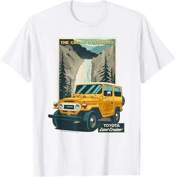 Toyota Iconic Land Cruiser The Great Outdoors Retro Poster T-Shirt