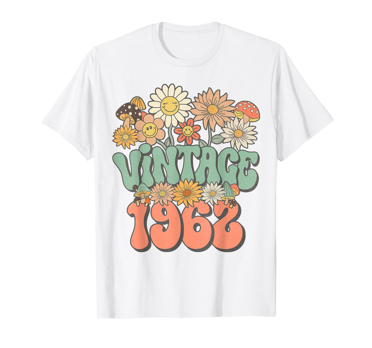 Vintage 1962 Daisy Hippie Groovy Wildflower 63rd Birthday T-Shirt