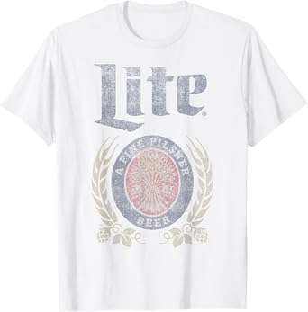 Coors Miller Lite Fine Pilsner Centered Logo T-Shirt