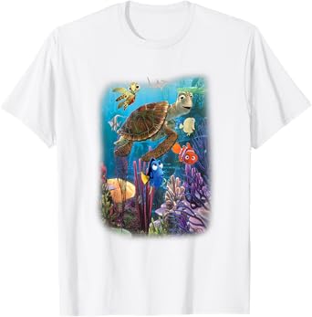 Disney Pixar Finding Nemo Under The Sea Characters Collage T-Shirt