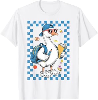 Back To School Boy School Funny School Goose T-Shirt