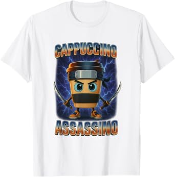 Cappuccino Assassino Italian Brainrot Funny Coffee Lovers T-Shirt