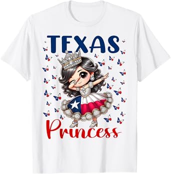 Texas Princess Dab Dance Texas flag for girls Toddlers Kids T-Shirt