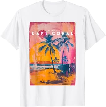 Cape Coral Florida FL Beach Vacation Palm Tree Vintage T-Shirt