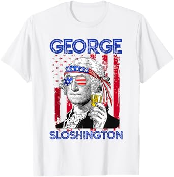 George Sloshington America Flag Beer George Washington Shirt T-Shirt