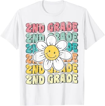 Groovy 2nd Grade Back To School First Day of Second Grade T-Shirt