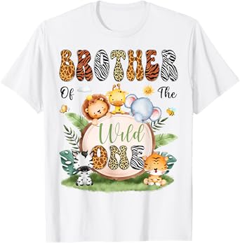 Brother Of The Wild One Safari Jungle 1St Birthday Boy T-Shirt