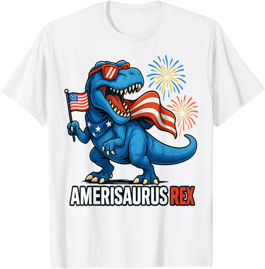 Amerisaurus Rex 4th of July Shirt Funny Patriotic Dinosaaur T-Shirt