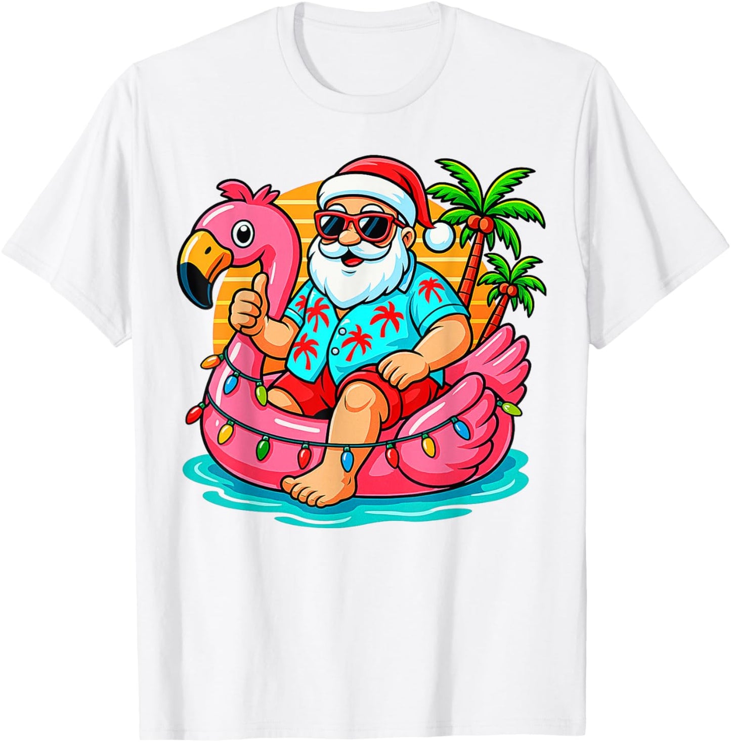 Christmas In July Shirt Boys Kids Santa Flamingo Summer Xmas T-shirt