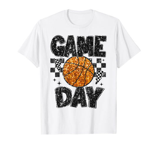 Game Day Basketball Life Cute Mama Mom Matching Retro T-Shirt