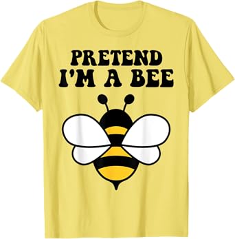 Halloween Yellow Costume Men Women Boys Pretend I'm a Bee T-Shirt