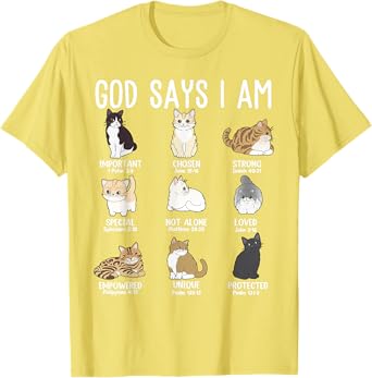 God Say Am Cat Christian Easter Teen Girl Toddler Mom Sister T-Shirt