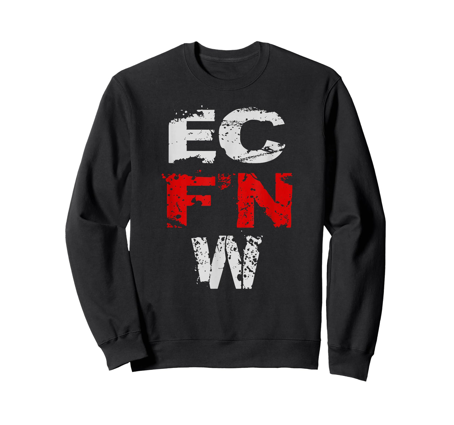 EC F'N W Wrestling Apparel Unisex Adults Wrestling Fans, All Ages Black Modern Crew Neck Short Sleeve T-Shirt