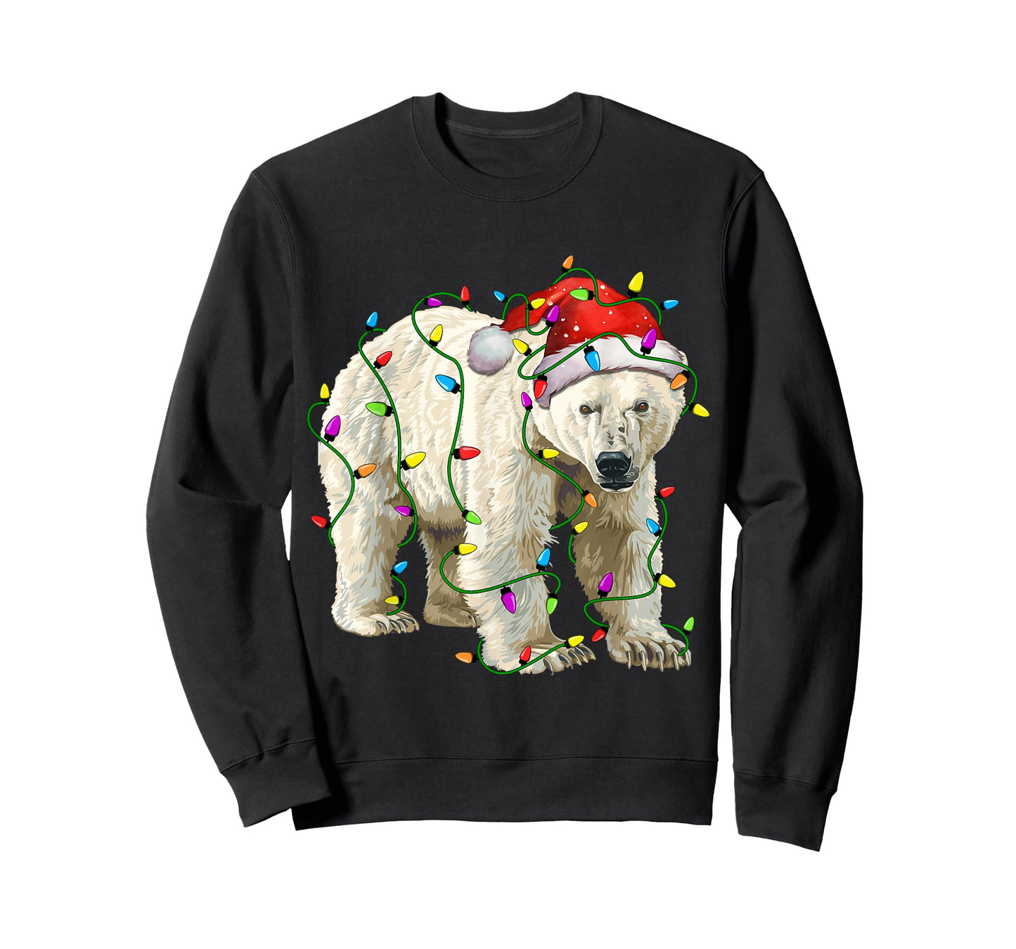 Polar Bear Santa Christmas Tree Lighting Xmas Funny T-Shirt