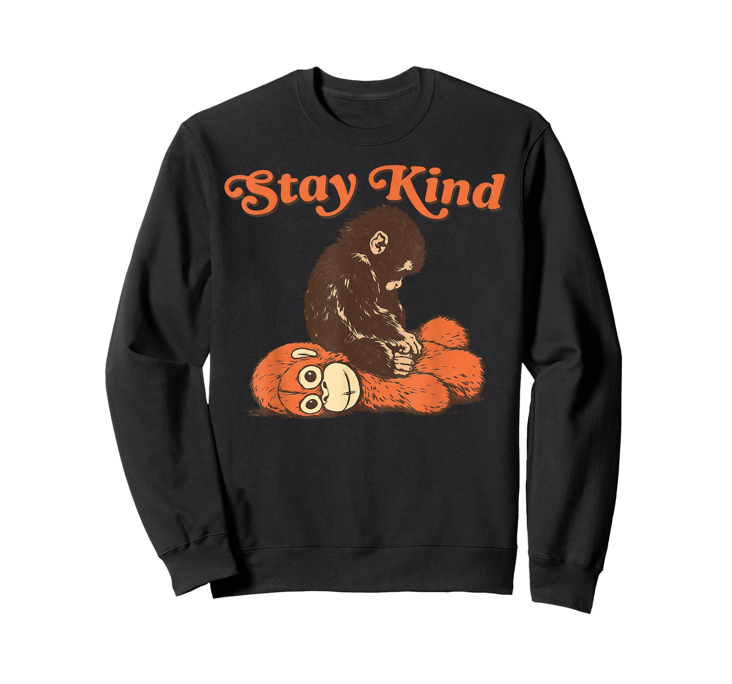 Stay Kind Baby Monkey Punch Plush Men Women Kids T-Shirt - Sweatshirt | Black