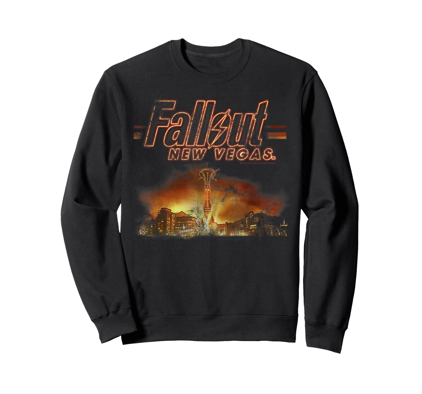 Fallout Video Game New Vegas Skyline Retro Souvenir Design T-Shirt - Sweatshirt | Black