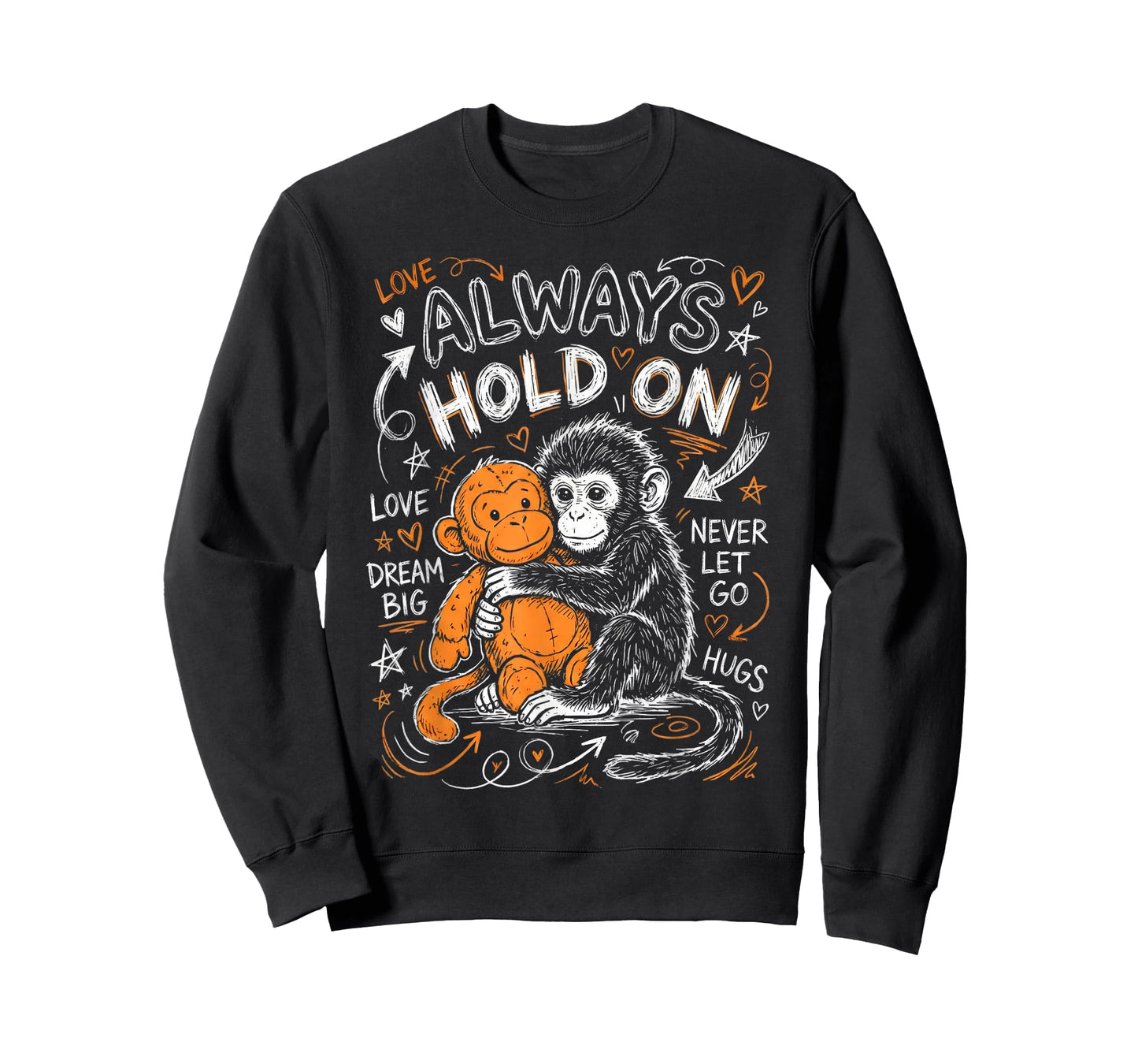 Punch Monkey Cute Baby Funny Animal T-Shirt - Sweatshirt | Black