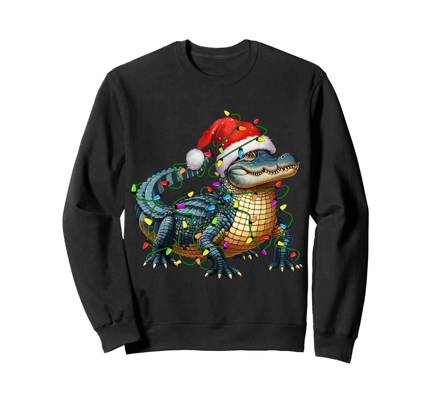 Alligator Santa Christmas Tree Lighting Xmas Funny T-Shirt