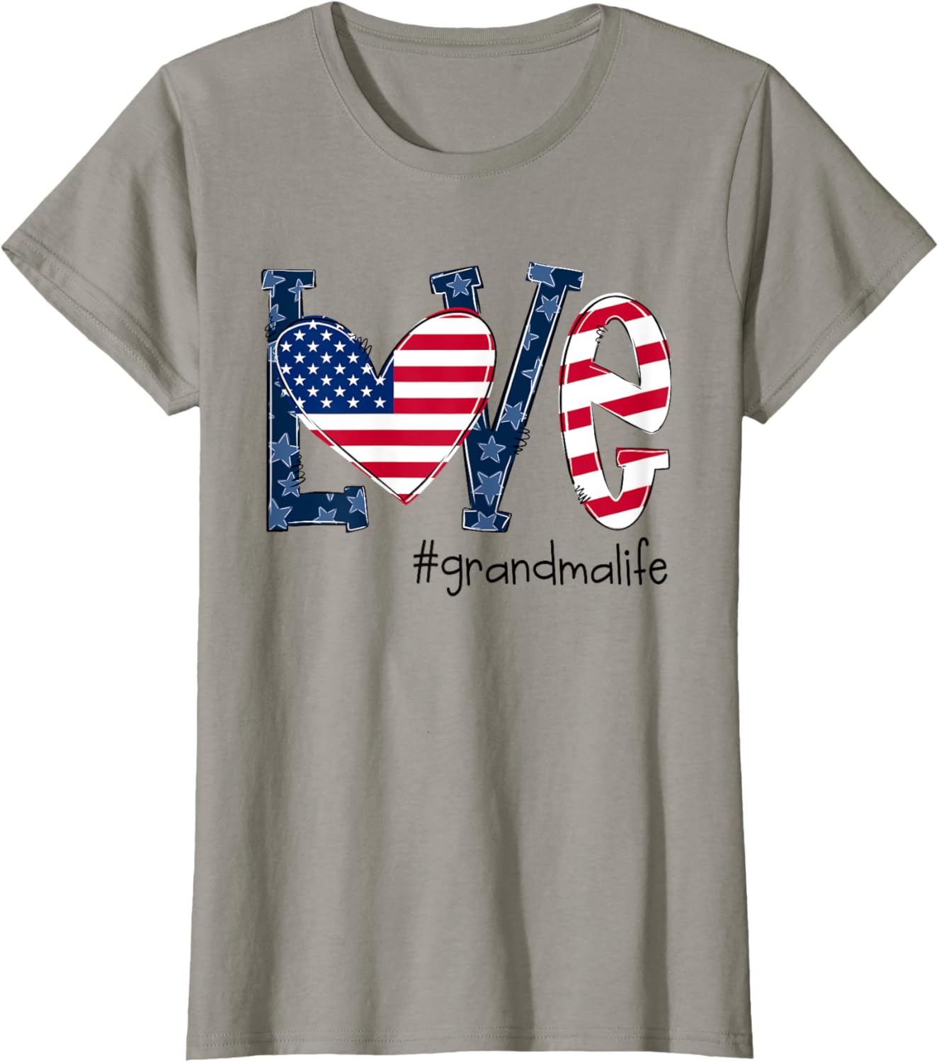 Love Grandma Life American Flag Shirt 4th Of July T-Shirt T-Shirt