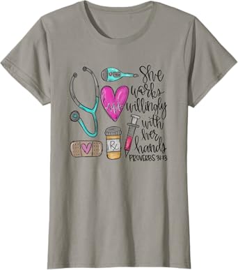 She Works Willingly With Her Hands Proverbs 31:13 Womens Tee